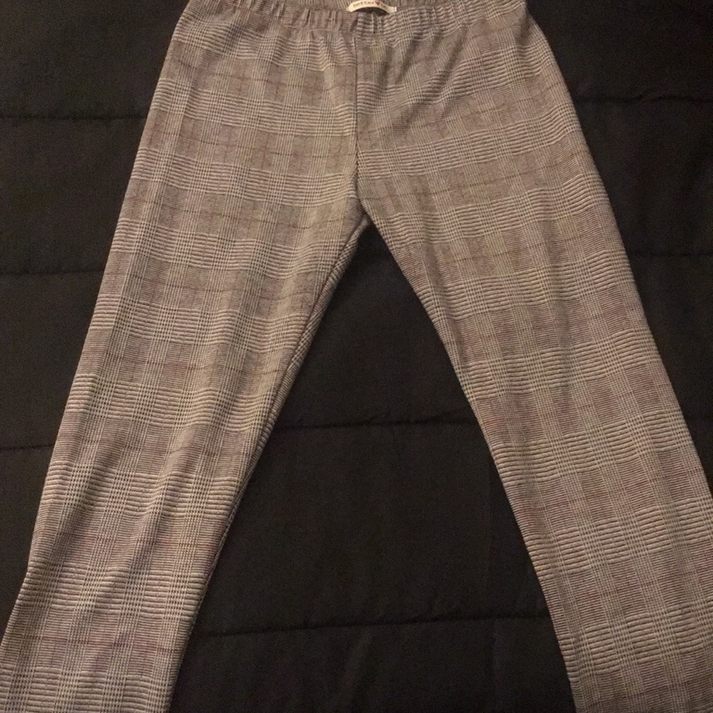 Plaid pants with red